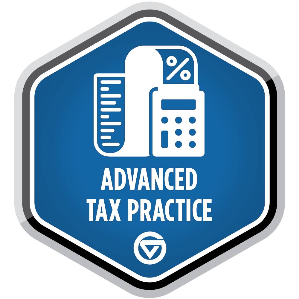 Advanced tax practice badge.